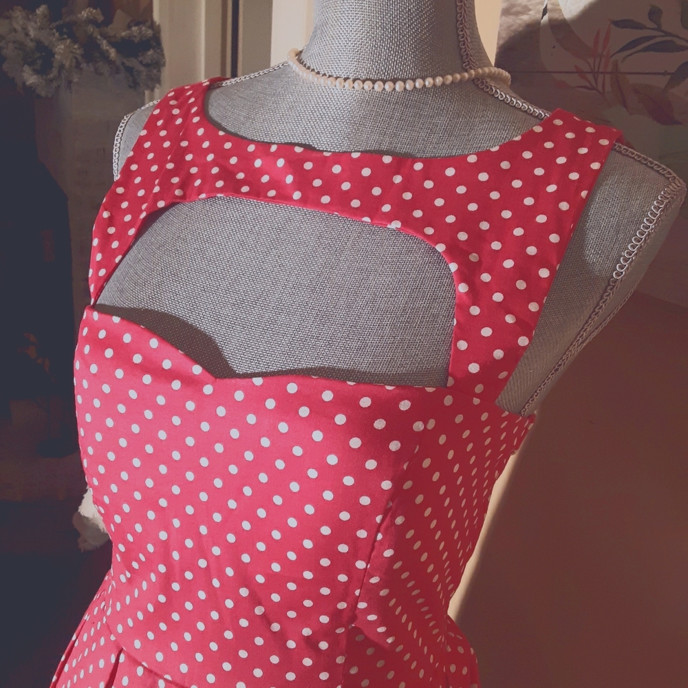 IXIA PIN UP PINK POKADOT DRESS